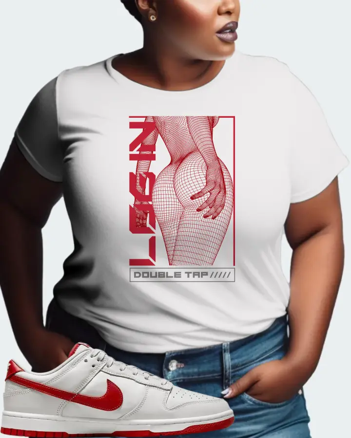 Nike Dunk Low Bone Red  Sneaker Matching White T-Shirt (LOGIN) - View 9