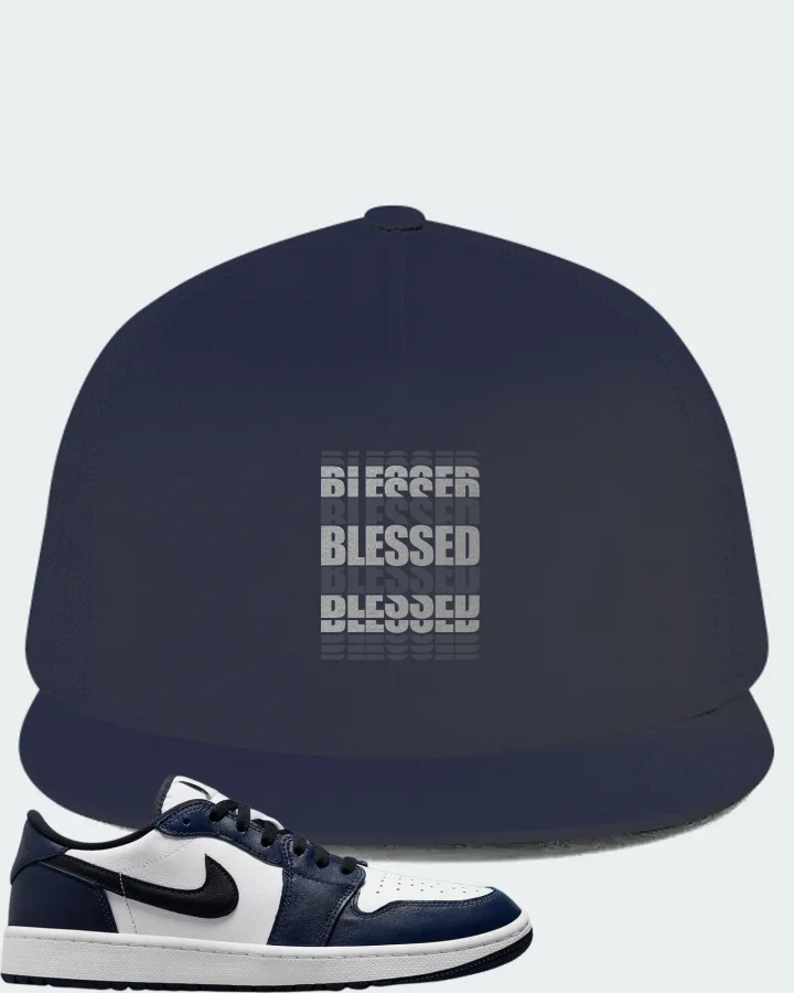 Jordan 1 Retro Low Golf Sneaker Matching Navy Hat - BLESSED Many Times