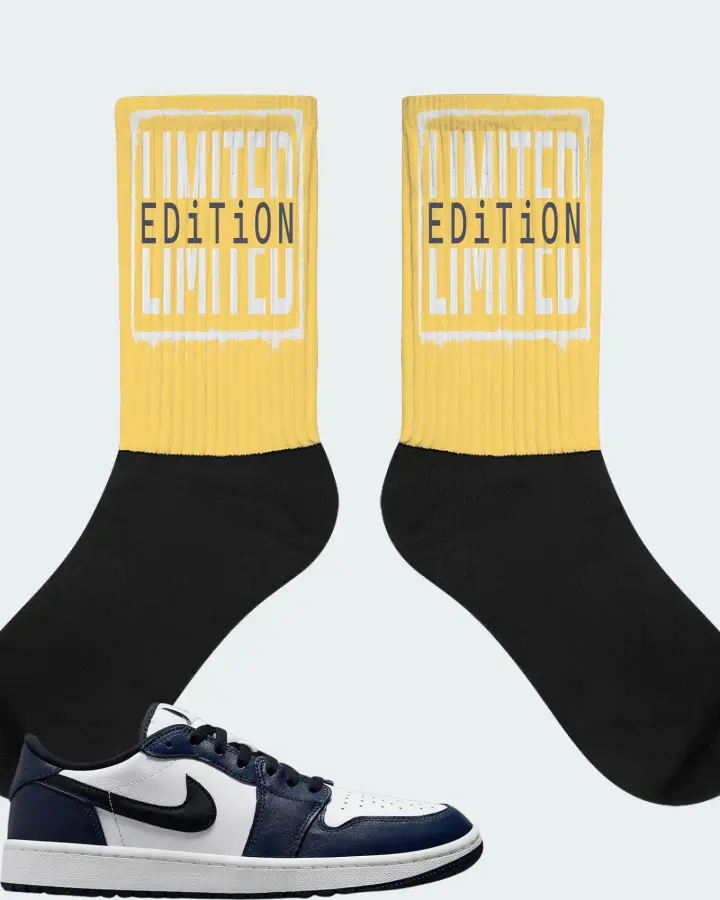 Jordan 1 Retro Low Golf Sneaker Matching Yellow Socks - LIMITED EDITION