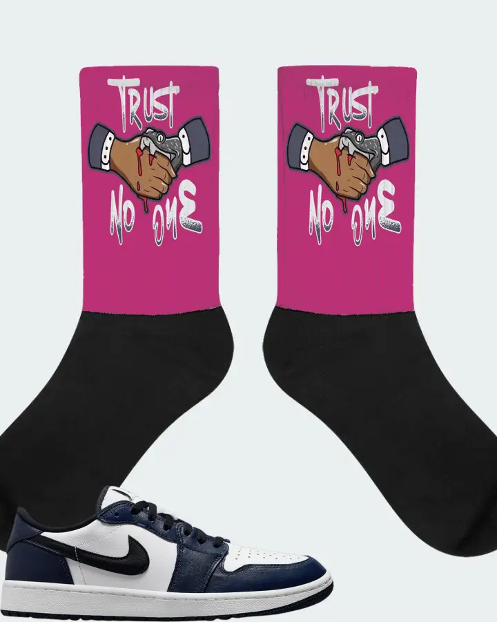 Jordan 1 Retro Low Golf Sneaker Matching Berry Socks - Trust No One