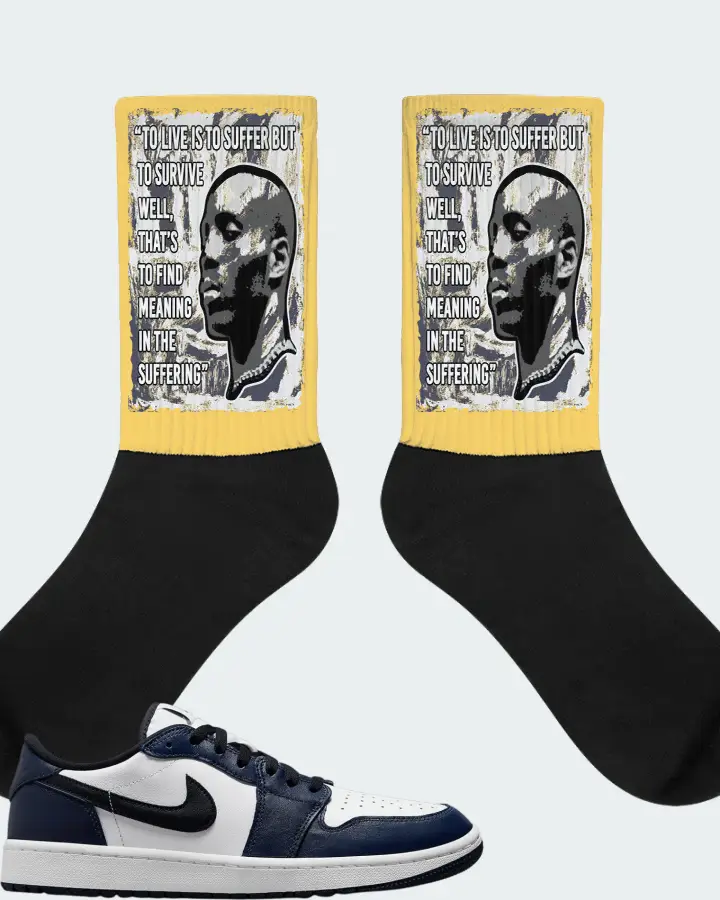 Jordan 1 Retro Low Golf Sneaker Matching Yellow Socks - DMX Suffer Quote