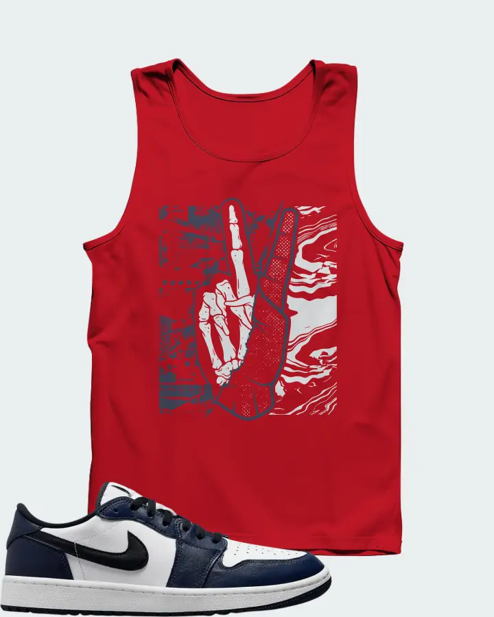 Jordan 1 Retro Low Golf Sneaker Matching Red Tank Top - Peace of mind