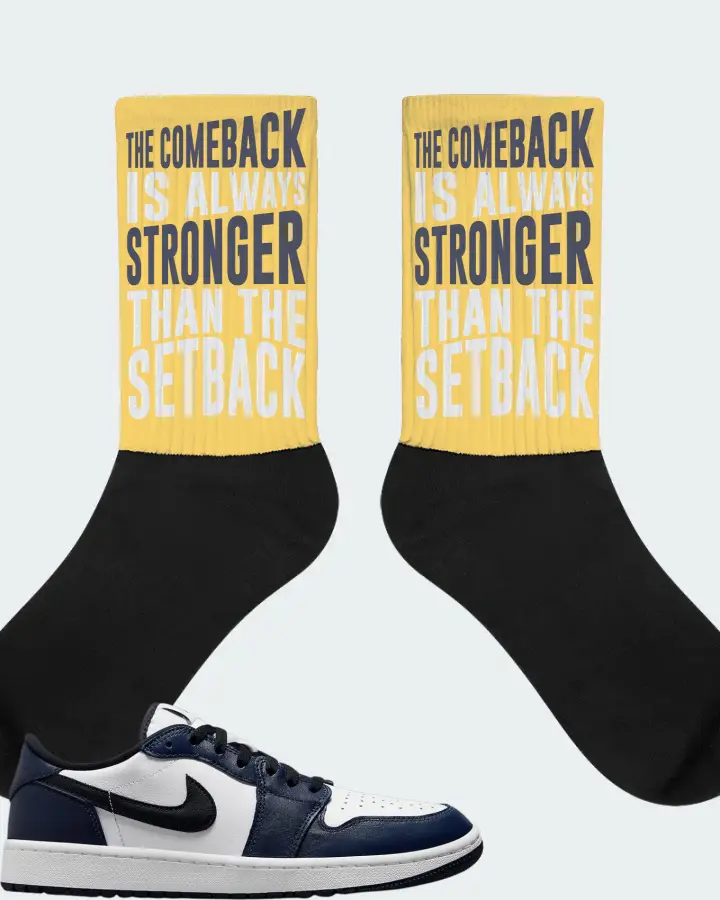 Jordan 1 Retro Low Golf Sneaker Matching Yellow Socks - The Comeback