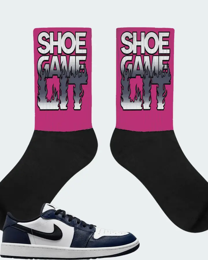 Jordan 1 Retro Low Golf Sneaker Matching Berry Socks - Shoe Game Lit Refreshed