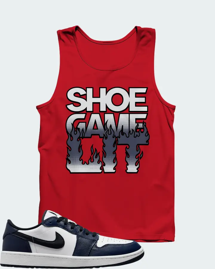 Jordan 1 Retro Low Golf Sneaker Matching Red Tank Top - Shoe Game Lit Refreshed