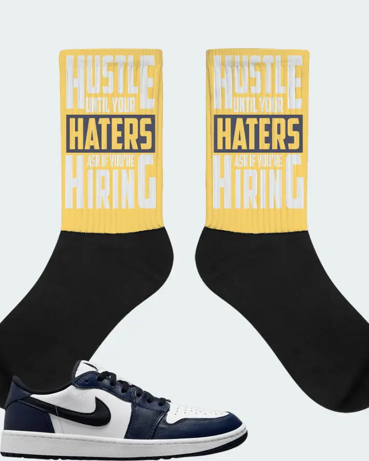 Jordan 1 Retro Low Golf Sneaker Matching Yellow Socks - HUSTLE UNTIL YOUR HATERS