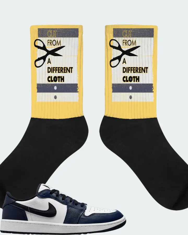Jordan 1 Retro Low Golf Sneaker Matching Yellow Socks - Cut From a Different Cloth