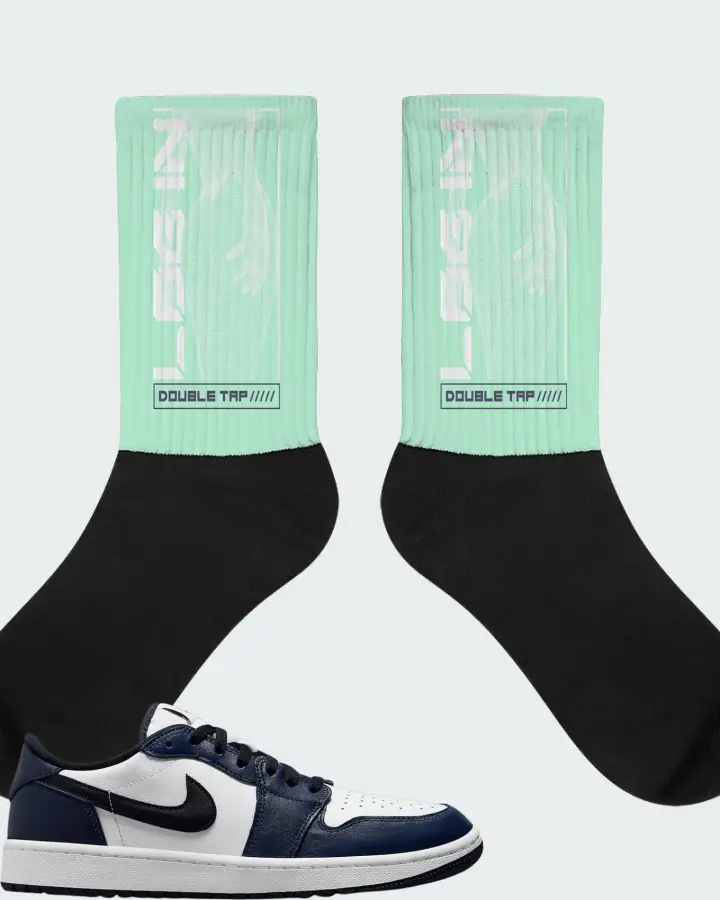 Jordan 1 Retro Low Golf Sneaker Matching Mint Socks (LOGIN) - View 1