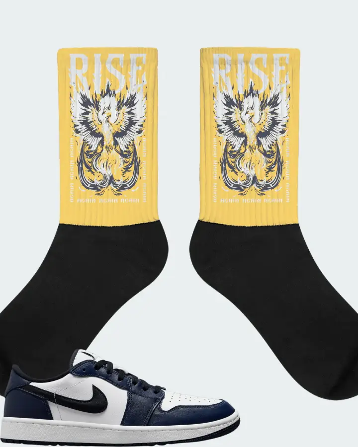 Jordan 1 Retro Low Golf Sneaker Matching Yellow Socks - RISE