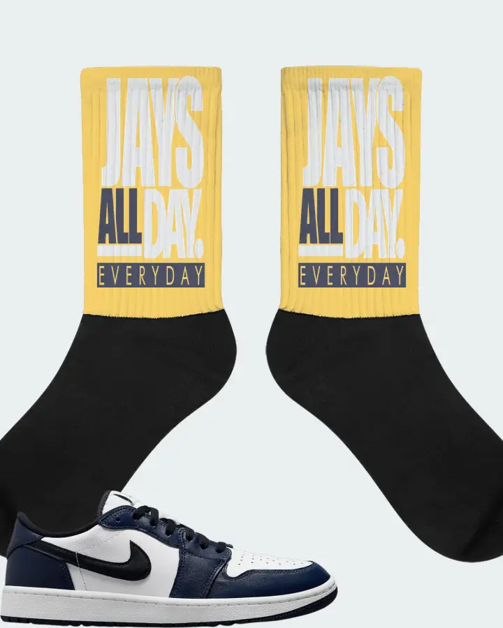 Jordan 1 Retro Low Golf Sneaker Matching Yellow Socks - Jays All Day