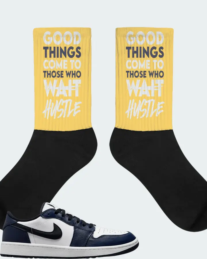 Jordan 1 Retro Low Golf Sneaker Matching Yellow Socks - Good Things Come