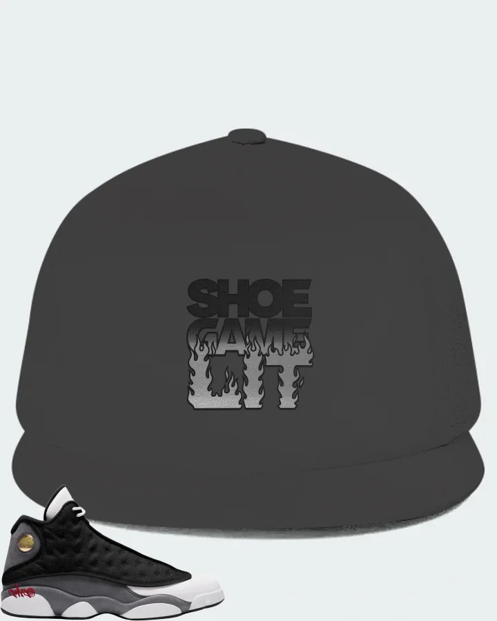 Jordan 13 Retro Sneaker Matching Dark Grey Hat - Shoe Game Lit Refreshed
