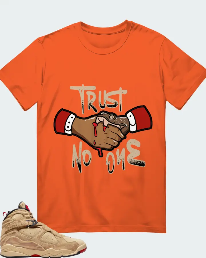 Jordan 8 Retro SE Sneaker Matching Orange T-Shirt - Trust No One