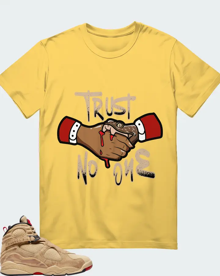 Jordan 8 Retro SE Sneaker Matching Yellow T-Shirt - Trust No One