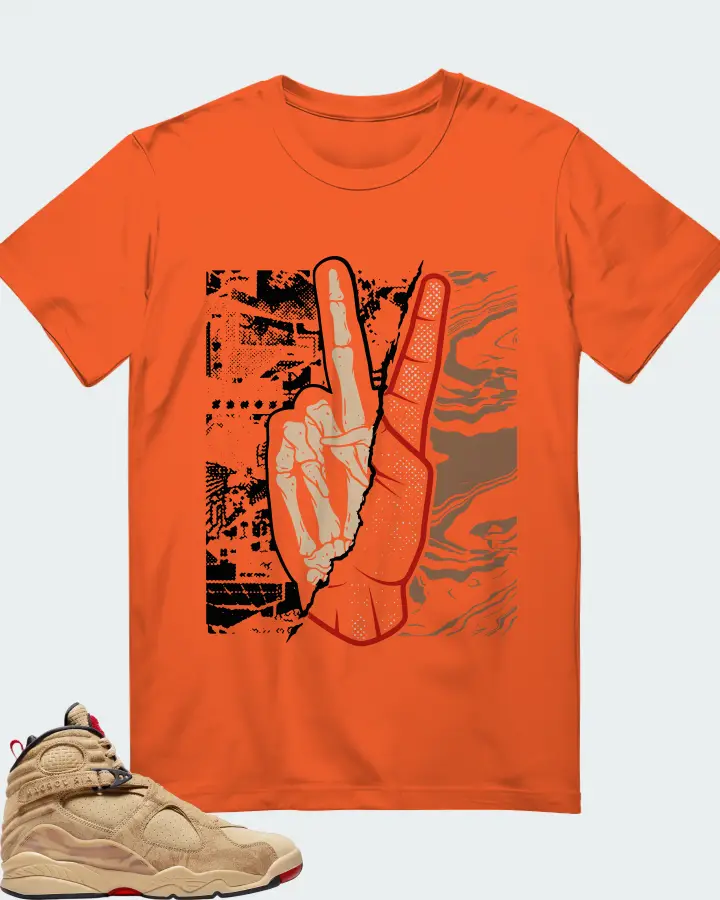 Jordan 8 Retro SE Sneaker Matching Orange T-Shirt - Peace of mind
