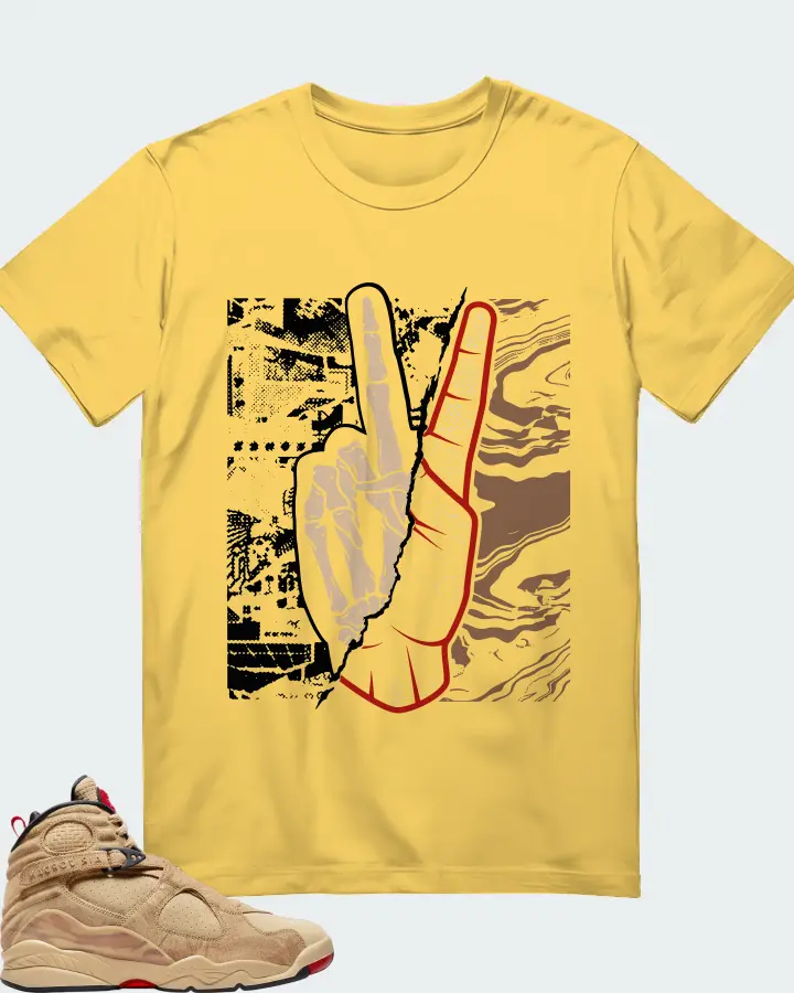 Jordan 8 Retro SE Sneaker Matching Yellow T-Shirt - Peace of mind