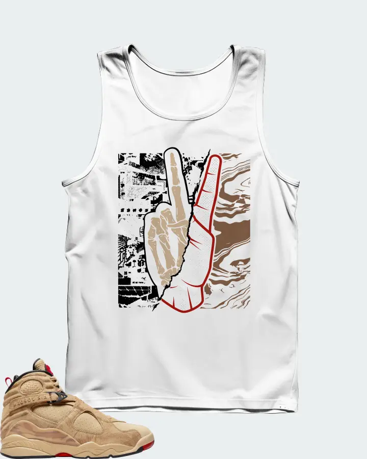 Jordan 8 Retro SE Sneaker Matching White Tank Top - Peace of mind
