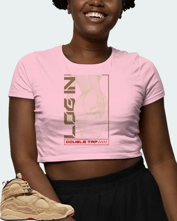 Jordan 8 Retro SE Sneaker Matching Pink Crop Top (LOGIN) - View 3