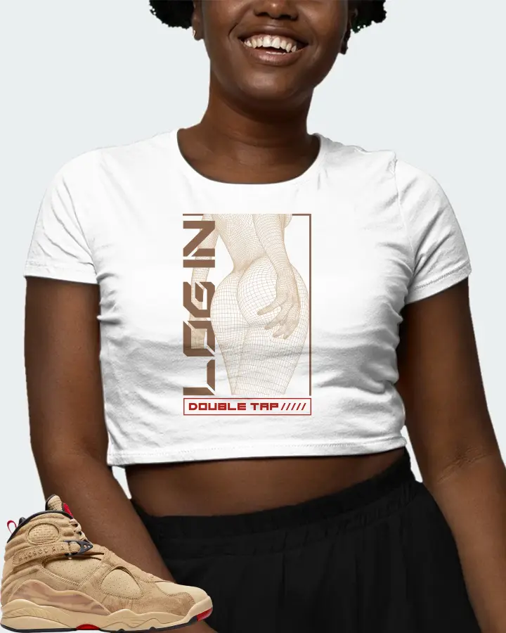 Jordan 8 Retro SE Sneaker Matching White Crop Top (LOGIN) - View 3