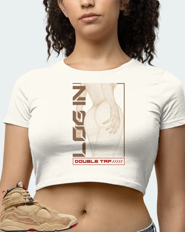 Jordan 8 Retro SE Sneaker Matching Ecru White Crop Top (LOGIN) - View 4