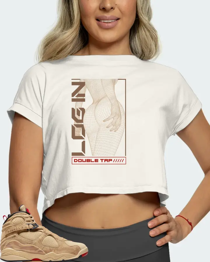 Jordan 8 Retro SE Sneaker Matching Ecru White Crop Top (LOGIN) - View 5