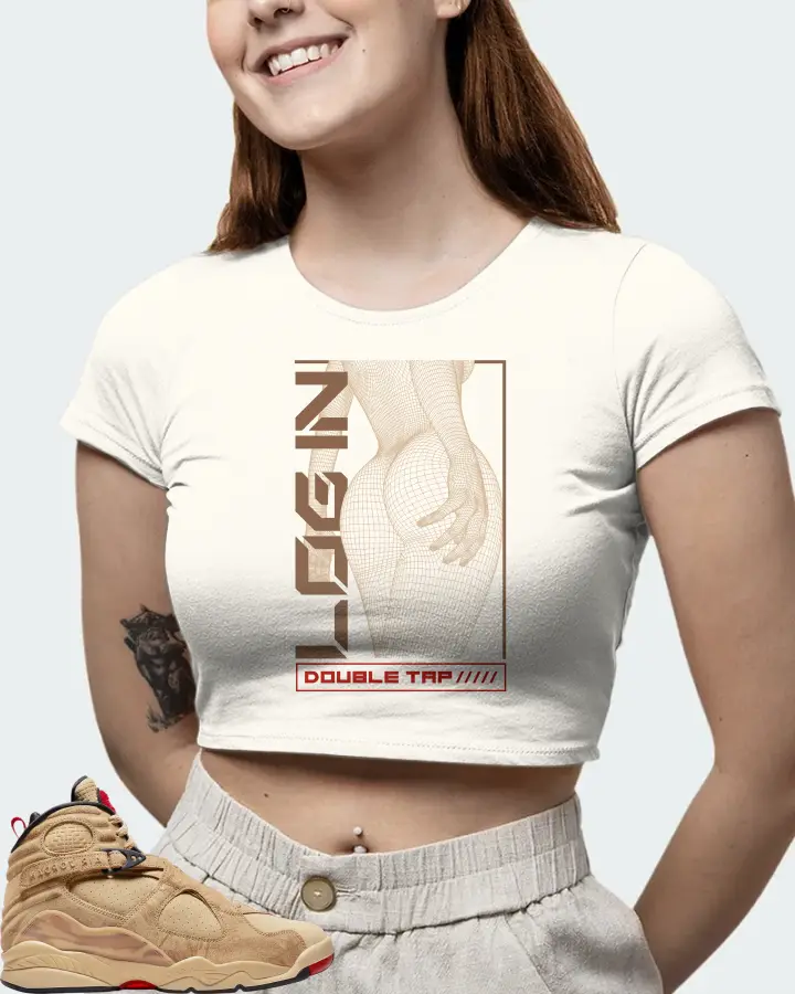 Jordan 8 Retro SE Sneaker Matching Ecru White Crop Top (LOGIN) - View 6