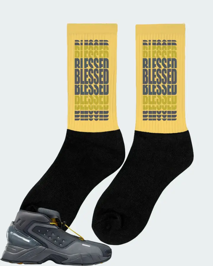 Reebok Ecto Boot Sneaker Matching Yellow Socks (BLESSED Many Times) - View 3