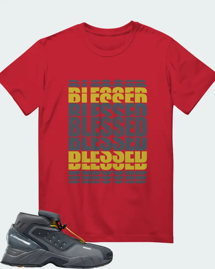 Reebok Ecto Boot Sneaker Matching Red Gildan T-Shirt - BLESSED Many Times