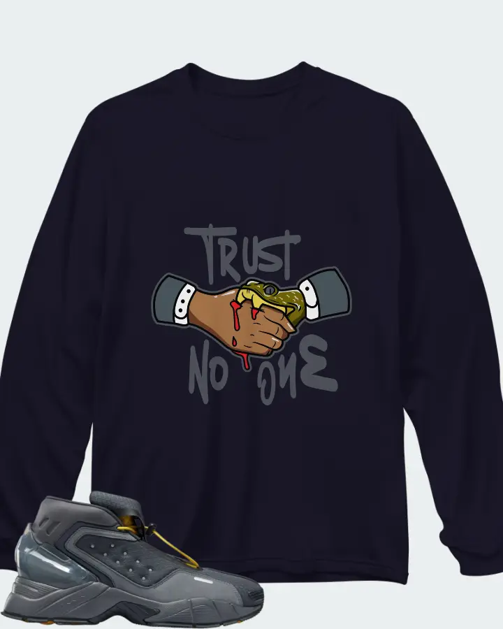 Reebok Ecto Boot Sneaker Matching Navy Long Sleeve T-Shirt - Trust No One