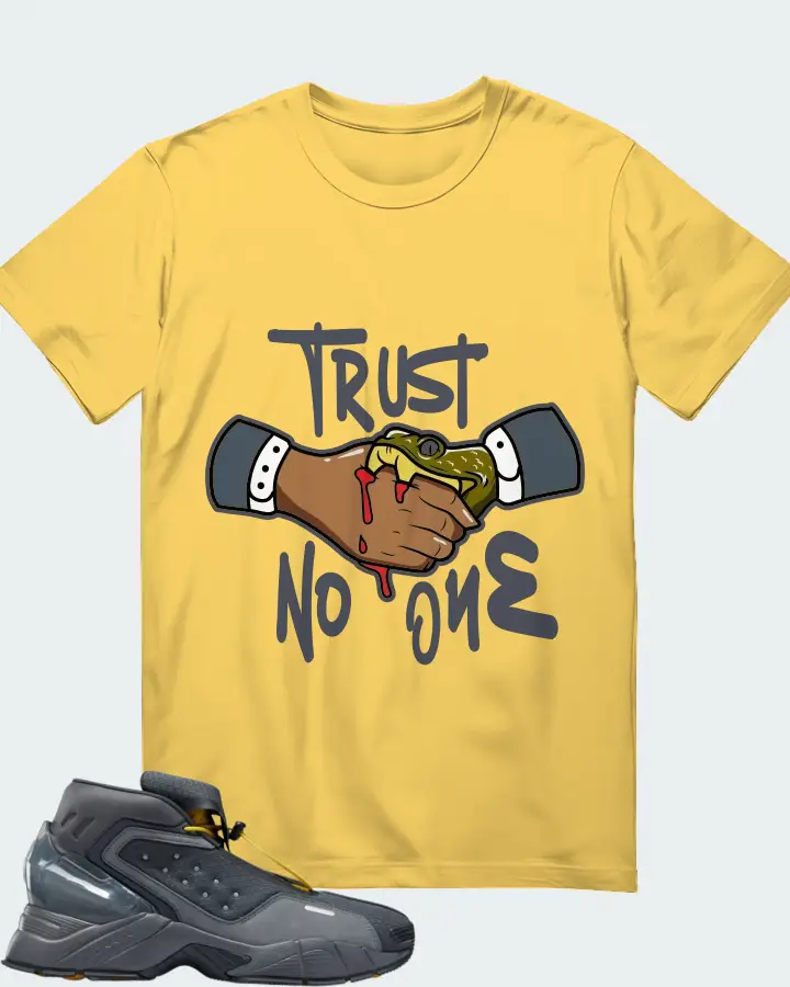 Reebok Ecto Boot Sneaker Matching Yellow Gildan T-Shirt - Trust No One