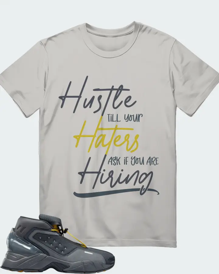 Reebok Ecto Boot Sneaker Matching Grey Gildan T-Shirt - HUSTLE TILL YOUR HATERS ASK