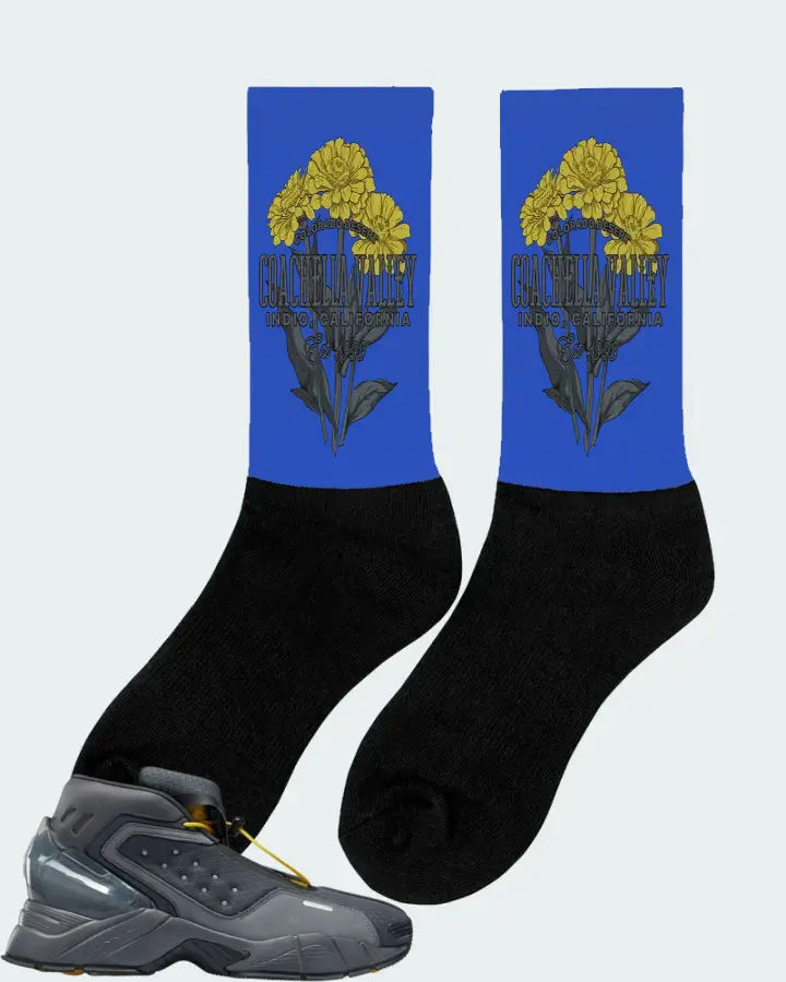 Reebok Ecto Boot Sneaker Matching Royal Blue Socks (Coachella Valley) - View 3
