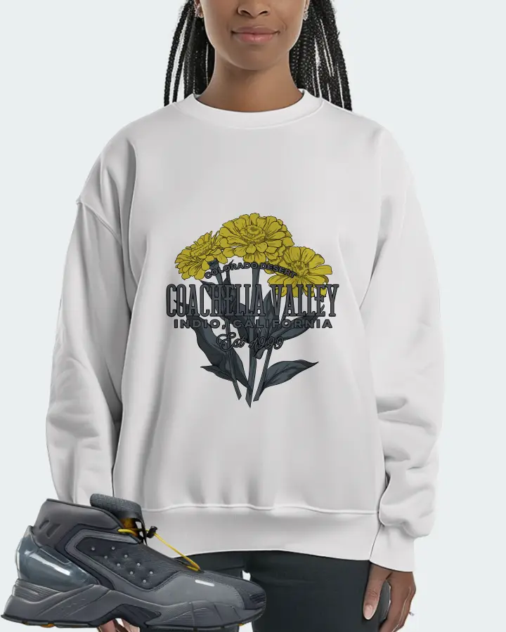 Reebok Ecto Boot Sneaker Matching White Sweatshirt (Coachella Valley) - View 3