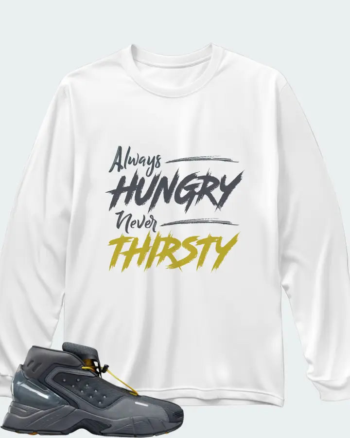 Reebok Ecto Boot Sneaker Matching White Long Sleeve T-Shirt - Always HUNGRY Never THIRSTY
