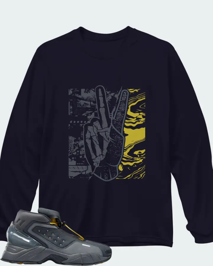 Reebok Ecto Boot Sneaker Matching Navy Long Sleeve T-Shirt - Peace of mind