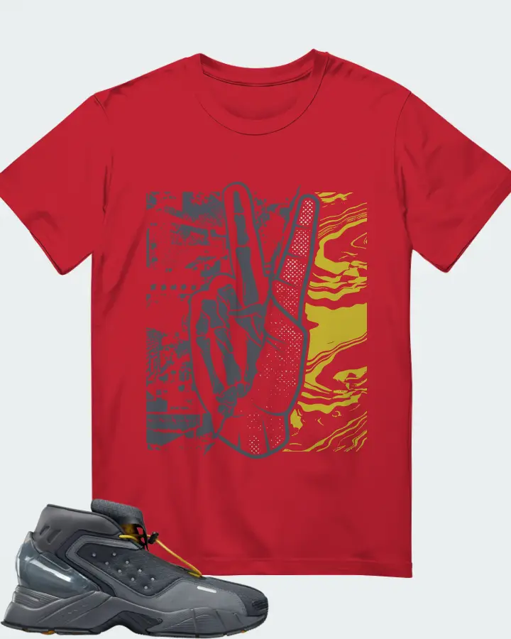 Reebok Ecto Boot Sneaker Matching Red Gildan T-Shirt - Peace of mind