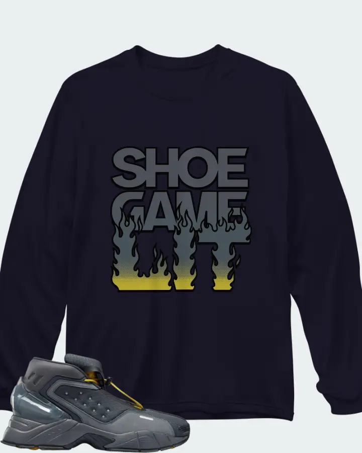 Reebok Ecto Boot Sneaker Matching Navy Long Sleeve T-Shirt - Shoe Game Lit Refreshed