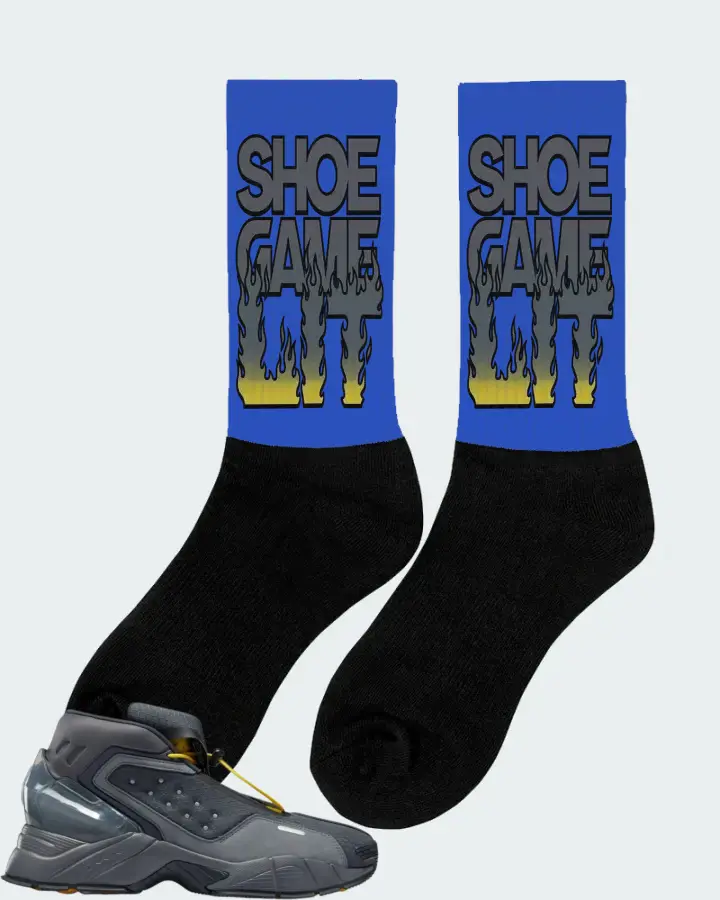Reebok Ecto Boot Sneaker Matching Royal Blue Socks (Shoe Game Lit Refreshed) - View 3