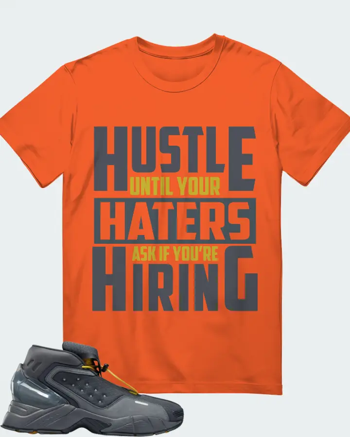 Reebok Ecto Boot Sneaker Matching Orange T-Shirt - HUSTLE UNTIL YOUR HATERS