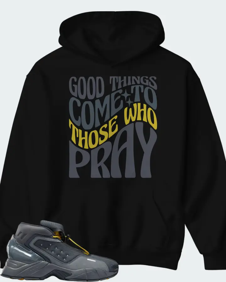 Reebok Ecto Boot Sneaker Matching Black Hoodie - Good Things Come To Those Who Pray