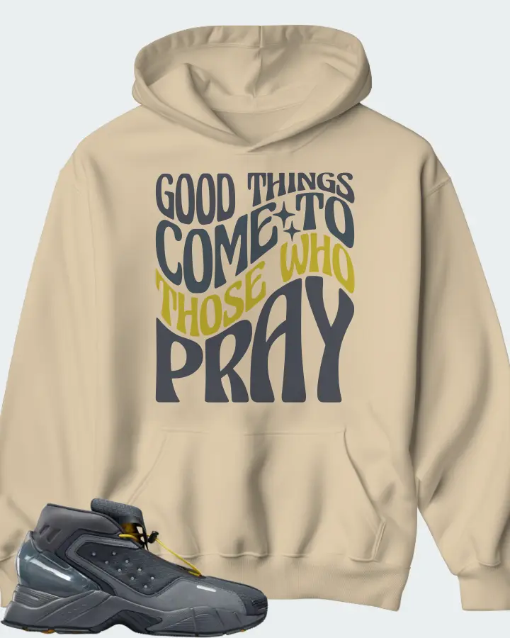 Reebok Ecto Boot Sneaker Matching Cream Hoodie - Good Things Come To Those Who Pray