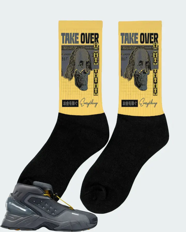 Reebok Ecto Boot Sneaker Matching Yellow Socks (Take Over) - View 3