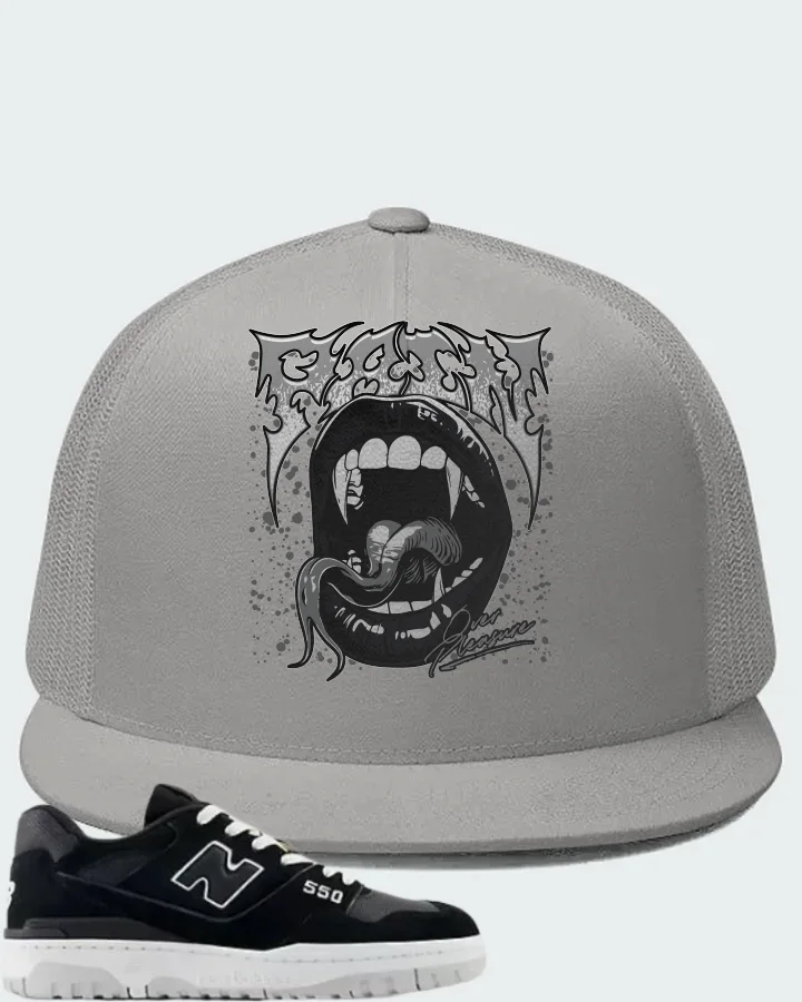 New Balance 550 Black White Grey Matter Matching Hat