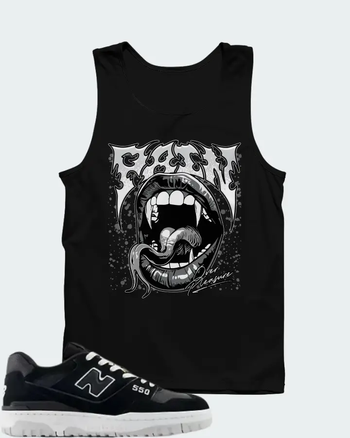 New Balance 550 Black White Grey Matter Matching Tank Top