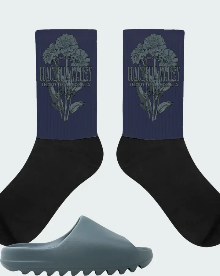 adidas Yeezy Slide Slate Marine Matching Socks