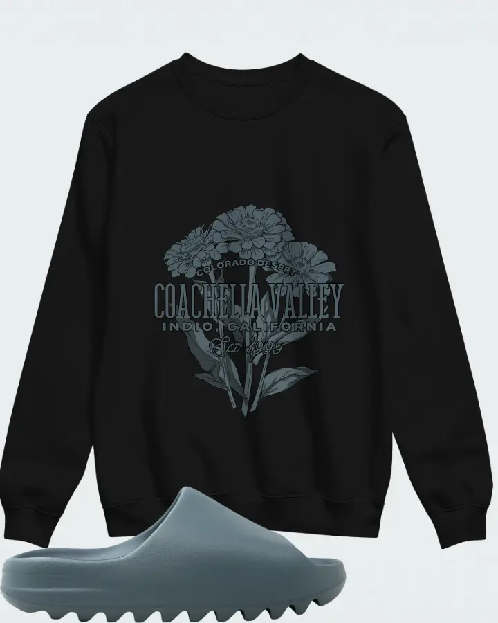 adidas Yeezy Slide Slate Marine Matching Sweatshirt