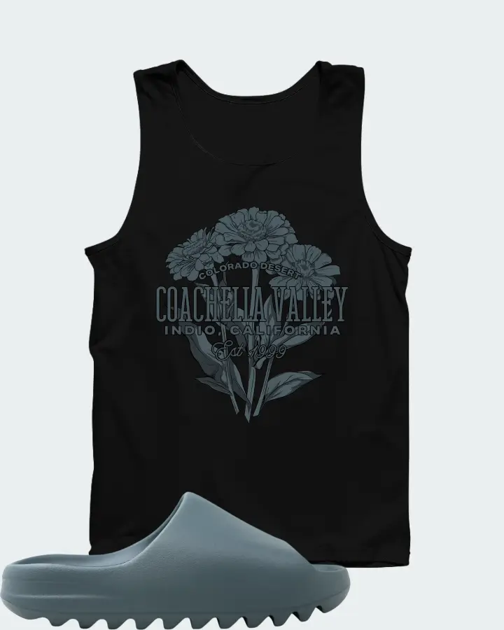 adidas Yeezy Slide Slate Marine Matching Tank Top