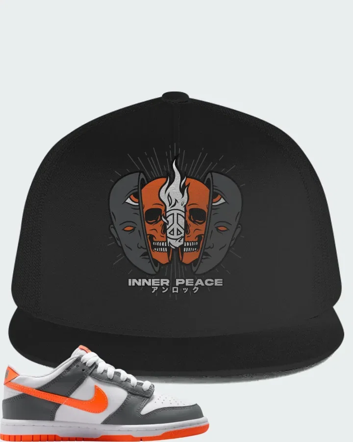 Nike Dunk Dark Grey Orange Matching Hat
