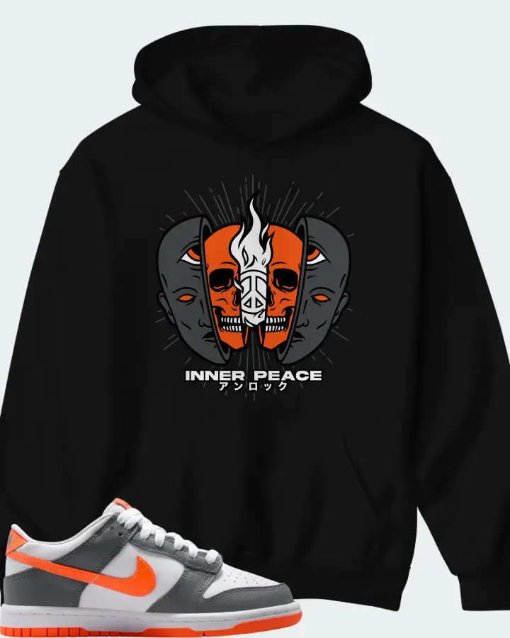 Nike Dunk Dark Grey Orange Matching Hoodie