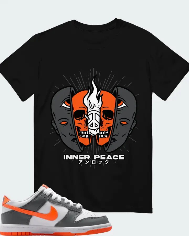 Nike Dunk Dark Grey Orange Matching T-Shirt